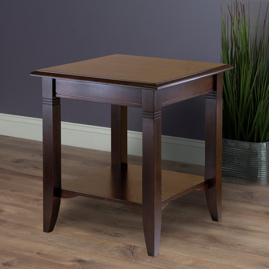 Nolan Accent End Table Cappuccino Finish English Elm