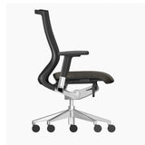 Westin High Back Office Chair in Black Mesh and Fabric Seat with Polished Aluminum Base