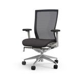 Westin High Back Office Chair in Black Mesh and Fabric Seat with Polished Aluminum Base