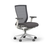 Westin High Back Office Chair in Gray Mesh and Fabric Seat with Polished Aluminum Base