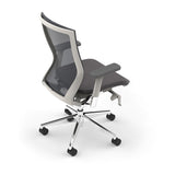Westin High Back Office Chair in Gray Mesh and Fabric Seat with Polished Aluminum Base