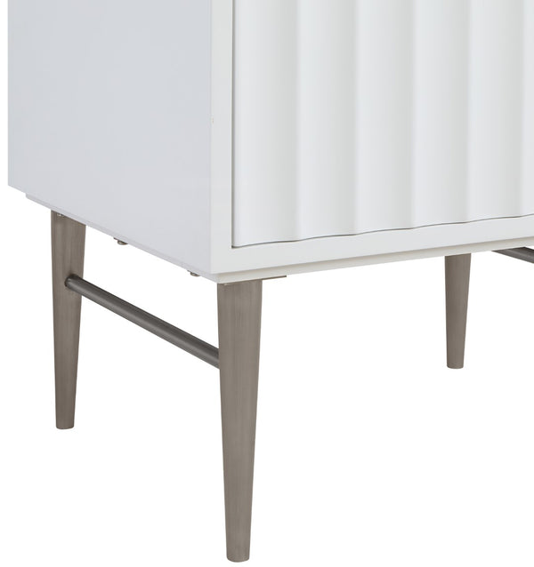 Modernist Quartz / Solid Wood / MDF / Stainless Steel Contemporary White Bathroom Vanity - 24" W x 20" D x 35" H