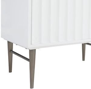 Modernist Quartz / Solid Wood / MDF / Stainless Steel Contemporary White Bathroom Vanity - 30" W x 20" D x 35" H