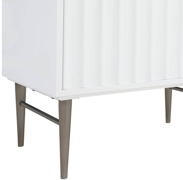 Modernist Quartz / Solid Wood / MDF / Stainless Steel Contemporary White Bathroom Vanity - 30" W x 20" D x 35" H