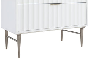 Modernist Quartz / Solid Wood / MDF / Stainless Steel Contemporary White Bathroom Vanity - 36" W x 20" D x 35" H