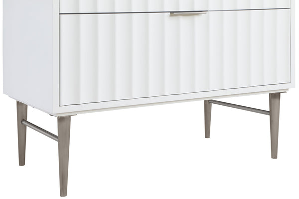 Modernist Quartz / Solid Wood / MDF / Stainless Steel Contemporary White Bathroom Vanity - 36" W x 20" D x 35" H