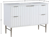 Modernist Quartz / Solid Wood / MDF / Stainless Steel Contemporary White Bathroom Vanity - 48" W x 20" D x 35" H