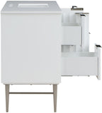 Modernist Quartz / Solid Wood / MDF / Stainless Steel Contemporary White Bathroom Vanity - 48" W x 20" D x 35" H