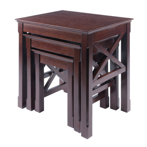 Winsome Wood Xola X-Panel Nesting Table Set, Cappuccino 40333-WINSOMEWOOD