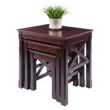 Winsome Wood Xola X-Panel Nesting Table Set, Cappuccino 40333-WINSOMEWOOD