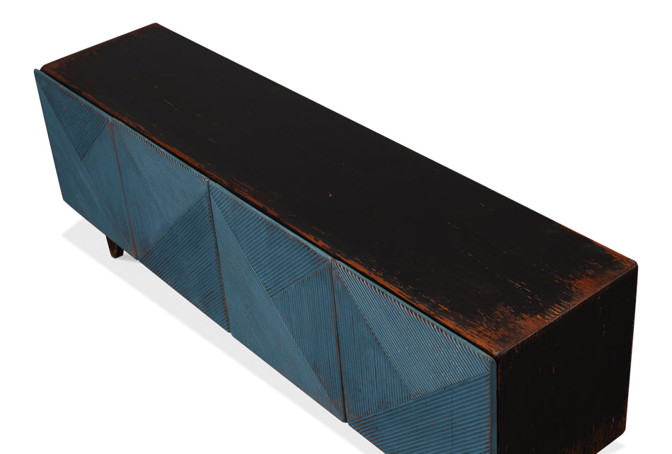 Low Wall Console For Tv - Blue