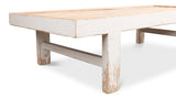 Large Wood Panel Coffee Table - Ant. White