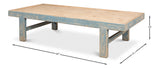 Large Wood Panel Coffee Table - Ant.Blue Wsh