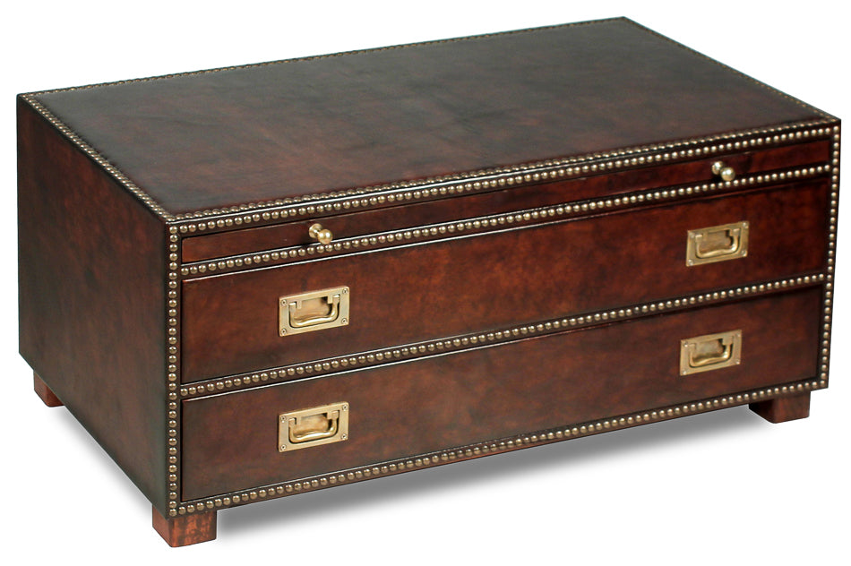 Gentleman's Fine Leather Chest/Low Table