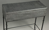 Grey Leather Shagreen Box On Stand