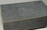 Grey Leather Shagreen Cocktail Table