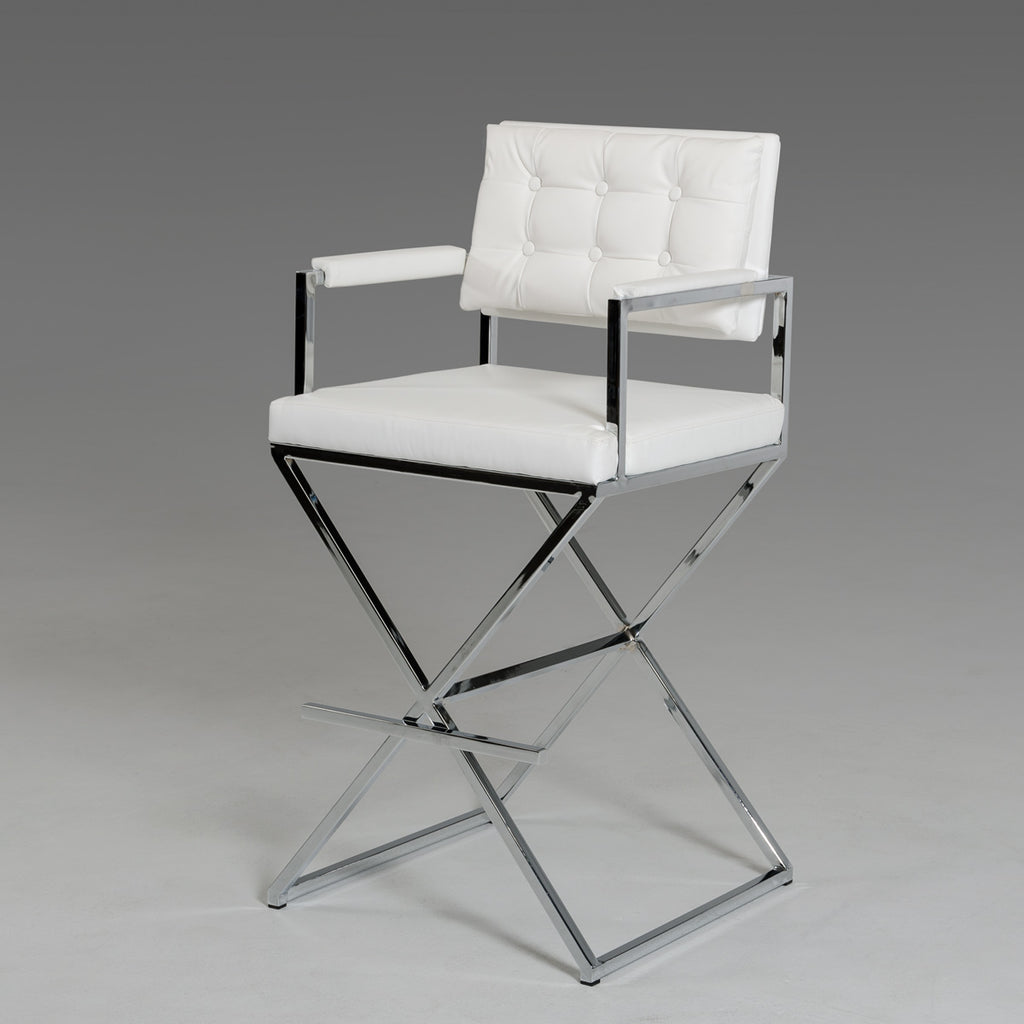 VIG Furniture Modrest Coppola Modern White Leatherette Bar Stool VGHR4048B-WHT