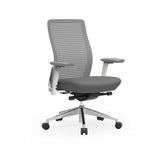 Westin Low Back Office Chair in Gray Mesh and Fabric Seat with Polished Aluminum Base