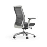 Westin Low Back Office Chair in Gray Mesh and Fabric Seat with Polished Aluminum Base