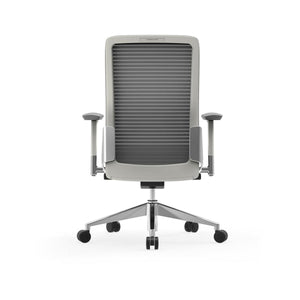Westin Low Back Office Chair in Gray Mesh and Fabric Seat with Polished Aluminum Base