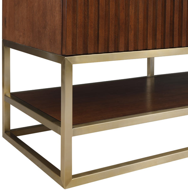 Monad Carrara Marble / Birch Veneer / MDF / Stainless Steel / Ceramic Contemporary Walnut Bathroom Vanity - 60" W x 20" D x 34.5" H