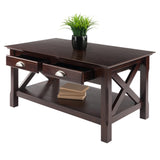 Winsome Wood Xola X-Panel Coffee Table, Cappuccino 40538-WINSOMEWOOD