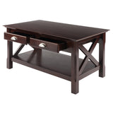 Winsome Wood Xola X-Panel Coffee Table, Cappuccino 40538-WINSOMEWOOD