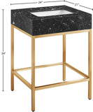 Marmo Artificial Marble / Stainless Steel Contemporary Black Artificial Marble Bathroom Vanity - 24" W x 21" D x 34" H