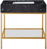 Marmo Artificial Marble / Stainless Steel Contemporary Black Artificial Marble Bathroom Vanity - 36" W x 23" D x 34" H
