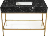 Marmo Artificial Marble / Stainless Steel Contemporary Black Artificial Marble Bathroom Vanity - 48" W x 23" D x 34" H