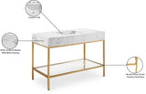 Marmo Artificial Marble / Stainless Steel Contemporary White Artificial Marble Bathroom Vanity - 48" W x 23" D x 34" H