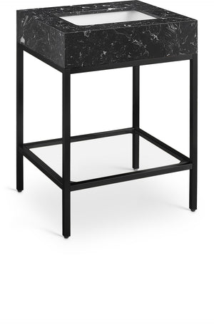Marmo Artificial Marble / Iron Contemporary Black Artificial Marble Bathroom Vanity - 24" W x 21" D x 34" H