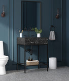 Marmo Artificial Marble / Iron Contemporary Black Artificial Marble Bathroom Vanity - 24" W x 21" D x 34" H
