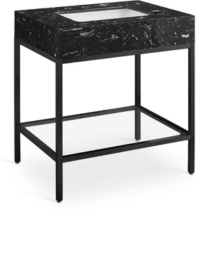 Marmo Artificial Marble / Iron Contemporary Black Artificial Marble Bathroom Vanity - 30" W x 23" D x 34" H