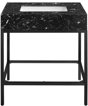 Marmo Artificial Marble / Iron Contemporary Black Artificial Marble Bathroom Vanity - 30" W x 23" D x 34" H