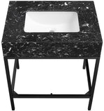 Marmo Artificial Marble / Iron Contemporary Black Artificial Marble Bathroom Vanity - 30" W x 23" D x 34" H