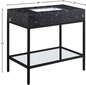 Marmo Artificial Marble / Iron Contemporary Black Artificial Marble Bathroom Vanity - 36" W x 23" D x 34" H