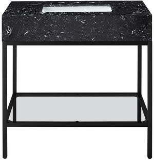 Marmo Artificial Marble / Iron Contemporary Black Artificial Marble Bathroom Vanity - 36" W x 23" D x 34" H