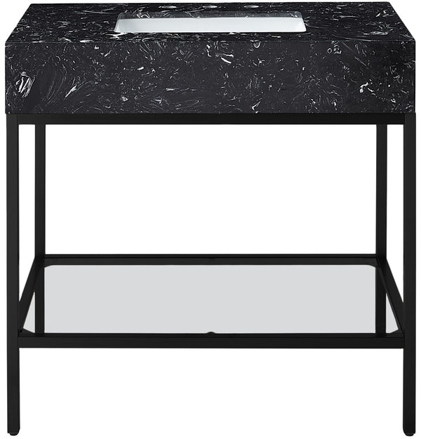 Marmo Artificial Marble / Iron Contemporary Black Artificial Marble Bathroom Vanity - 36" W x 23" D x 34" H