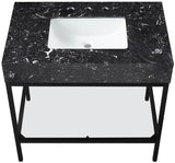 Marmo Artificial Marble / Iron Contemporary Black Artificial Marble Bathroom Vanity - 36" W x 23" D x 34" H