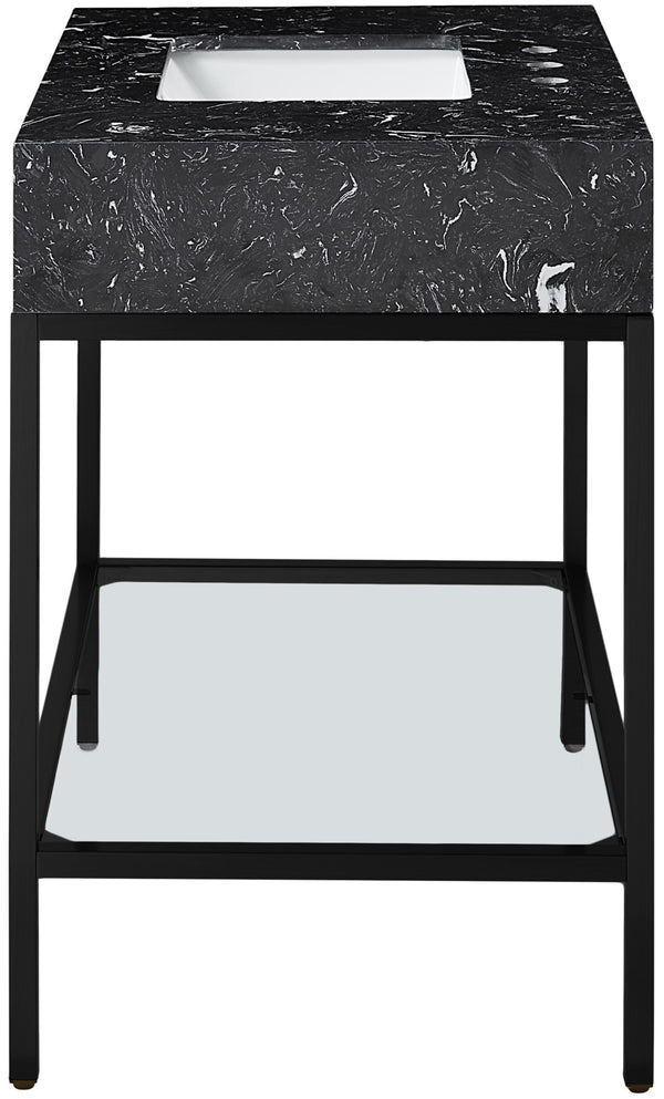 Marmo Artificial Marble / Iron Contemporary Black Artificial Marble Bathroom Vanity - 36" W x 23" D x 34" H