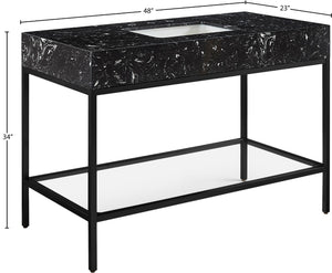 Marmo Artificial Marble / Iron Contemporary Black Artificial Marble Bathroom Vanity - 48" W x 23" D x 34" H