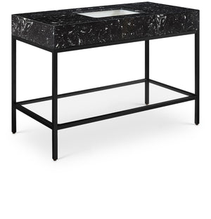 Marmo Artificial Marble / Iron Contemporary Black Artificial Marble Bathroom Vanity - 48" W x 23" D x 34" H