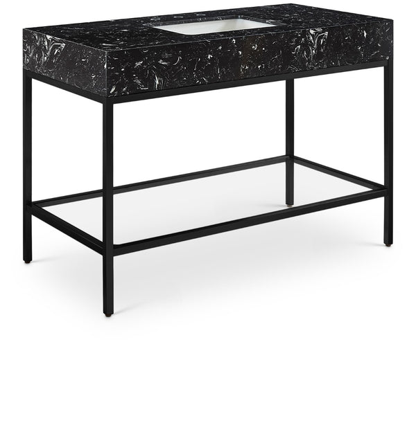 Marmo Artificial Marble / Iron Contemporary Black Artificial Marble Bathroom Vanity - 48" W x 23" D x 34" H