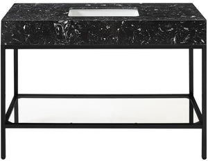 Marmo Artificial Marble / Iron Contemporary Black Artificial Marble Bathroom Vanity - 48" W x 23" D x 34" H