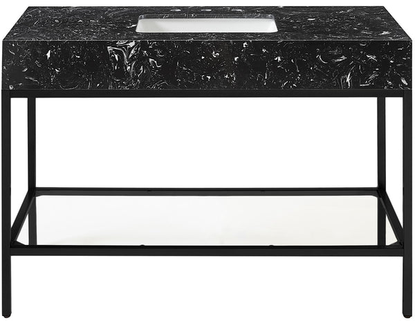 Marmo Artificial Marble / Iron Contemporary Black Artificial Marble Bathroom Vanity - 48" W x 23" D x 34" H