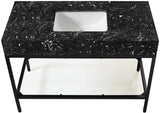 Marmo Artificial Marble / Iron Contemporary Black Artificial Marble Bathroom Vanity - 48" W x 23" D x 34" H