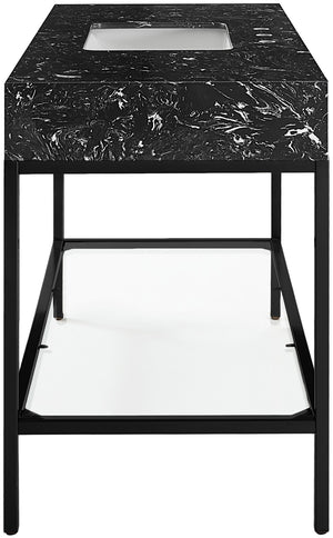 Marmo Artificial Marble / Iron Contemporary Black Artificial Marble Bathroom Vanity - 48" W x 23" D x 34" H