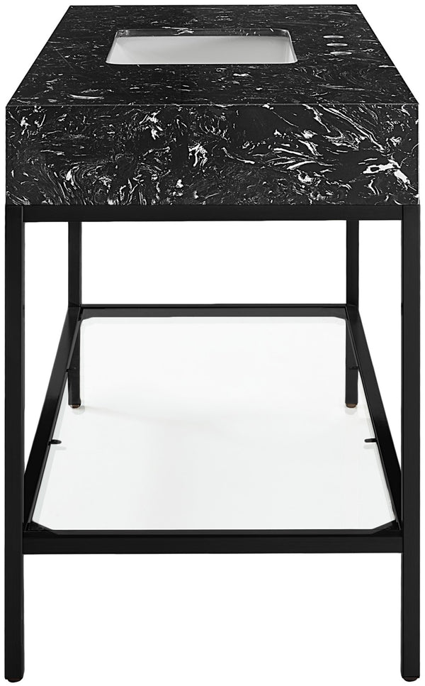 Marmo Artificial Marble / Iron Contemporary Black Artificial Marble Bathroom Vanity - 48" W x 23" D x 34" H