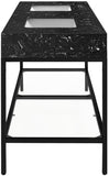 Marmo Artificial Marble / Iron Contemporary Black Artificial Marble Bathroom Vanity - 60" W x 23" D x 34" H